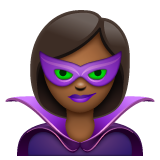 Bagaimana Supervillain: Medium-Dark Skin Tone emoji terlihat di Whatsapp.