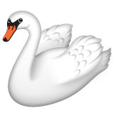 Bagaimana Swan emoji terlihat di Whatsapp.