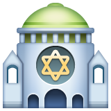 Hoe Synagoge emoji eruit ziet op Whatsapp.