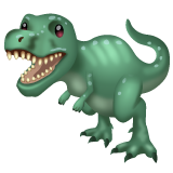 Bagaimana T-Rex emoji terlihat di Whatsapp.