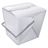 How Takeout Box emoji looks on Whatsapp.