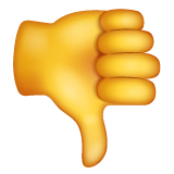 How Thumbs Down emoji looks on Whatsapp.