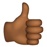 How Thumbs Up: Medium-Dark Skin Tone emoji looks on Whatsapp.