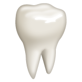 Como o emoji do Dente é exibido no Whatsapp.