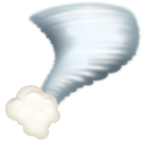 Hoe Tornado emoji eruit ziet op Whatsapp.