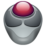 Hoe Trackball emoji eruit ziet op Whatsapp.