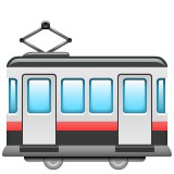 How Tram Car emoji looks on Whatsapp.