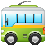 Bagaimana Trolleybus emoji terlihat di Whatsapp.