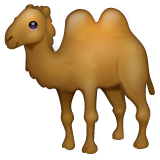 Bagaimana Two-Hump Camel emoji terlihat di Whatsapp.