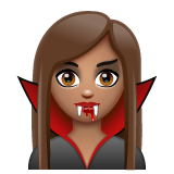 Bagaimana Vampire: Medium Skin Tone emoji terlihat di Whatsapp.