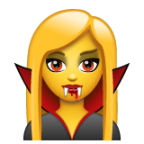 Bagaimana Vampire emoji terlihat di Whatsapp.