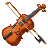 Como o emoji do Violino é exibido no Whatsapp.