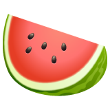 Hvordan Vannmelon emoji ser ut på Whatsapp.