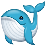 Bagaimana Whale emoji terlihat di Whatsapp.