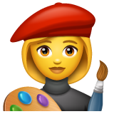 Come Artista donna emoji appare su Whatsapp.