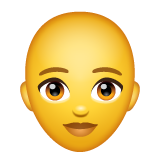 How Woman: Bald emoji looks on Whatsapp.