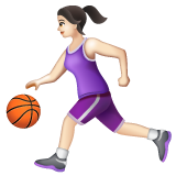 Como o emoji do Mulher jogando basquete: pele clara é exibido no Whatsapp.