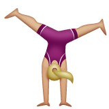 How Woman Cartwheeling: Medium-Light Skin Tone emoji looks on Whatsapp.