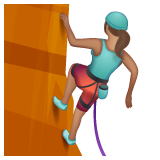 How Woman Climbing: Medium Skin Tone emoji looks on Whatsapp.