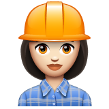 How Woman Construction Worker: Light Skin Tone emoji looks on Whatsapp.