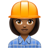 How Woman Construction Worker: Medium-Dark Skin Tone emoji looks on Whatsapp.