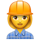 Bagaimana Woman Construction Worker emoji terlihat di Whatsapp.