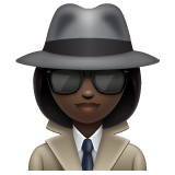 How Woman Detective: Dark Skin Tone emoji looks on Whatsapp.