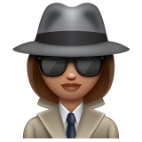 Hoe Vrouwelijke detective: getinte huidskleur emoji eruit ziet op Whatsapp.