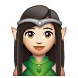 Hoe Vrouwelijke elf: lichte huidskleur emoji eruit ziet op Whatsapp.