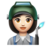 Bagaimana Woman Factory Worker: Light Skin Tone emoji terlihat di Whatsapp.