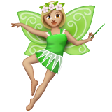 How Woman Fairy: Medium-Light Skin Tone emoji looks on Whatsapp.