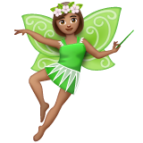 Bagaimana Woman Fairy: Medium Skin Tone emoji terlihat di Whatsapp.