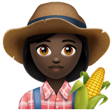 How Woman Farmer: Dark Skin Tone emoji looks on Whatsapp.