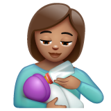 Bagaimana emoji Wanita menyusui bayi: ton kulit sederhana kelihatan di Whatsapp.