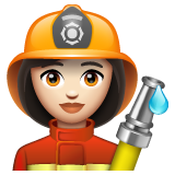 How Woman Firefighter: Light Skin Tone emoji looks on Whatsapp.