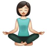 How Woman in Lotus Position: Light Skin Tone emoji looks on Whatsapp.