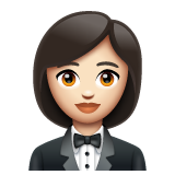 A quoi ressemblent les emoji Femme en smoking: peau claire sur Whatsapp.