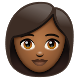 How Woman: Medium-Dark Skin Tone emoji looks on Whatsapp.