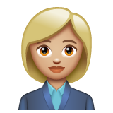 How Woman Office Worker: Medium-Light Skin Tone emoji looks on Whatsapp.