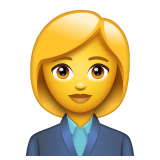 Bagaimana Woman Office Worker emoji terlihat di Whatsapp.