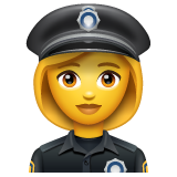 Hur Kvinnlig polis emoji ser ut på Whatsapp.