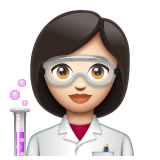 Bagaimana Woman Scientist: Light Skin Tone emoji terlihat di Whatsapp.