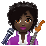 How Woman Singer: Dark Skin Tone emoji looks on Whatsapp.