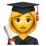 How Woman Student emoji looks on Whatsapp.