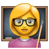 How Woman Teacher emoji looks on Whatsapp.