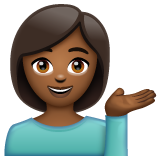 Como o emoji do Mulher com a palma virada para cima: pele morena escura é exibido no Whatsapp.