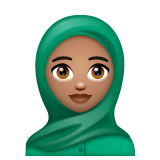 Bagaimana Woman with Headscarf: Medium Skin Tone emoji terlihat di Whatsapp.