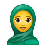 How Woman with Headscarf emoji looks on Whatsapp.