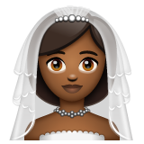 How Woman with Veil: Medium-Dark Skin Tone emoji looks on Whatsapp.