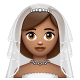 How Woman with Veil: Medium Skin Tone emoji looks on Whatsapp.